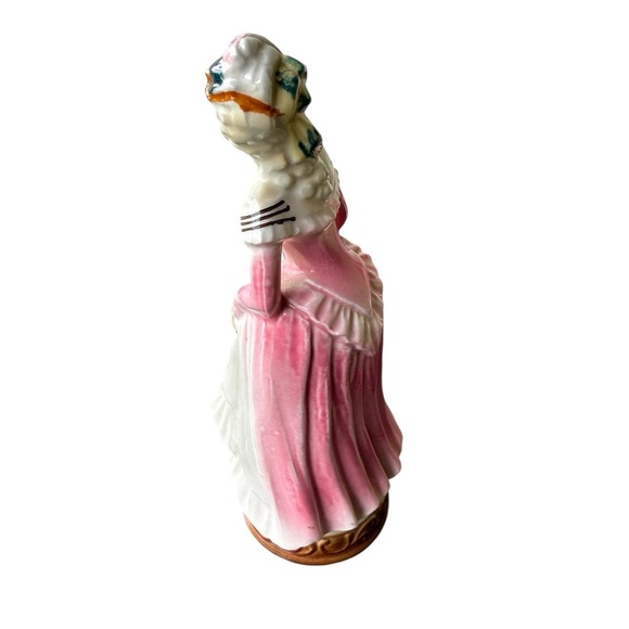 Vintage Moriyama Porcelain Colonial Lady Figurine 7.5" Pink Occupied Japan! - Picture 2 of 5